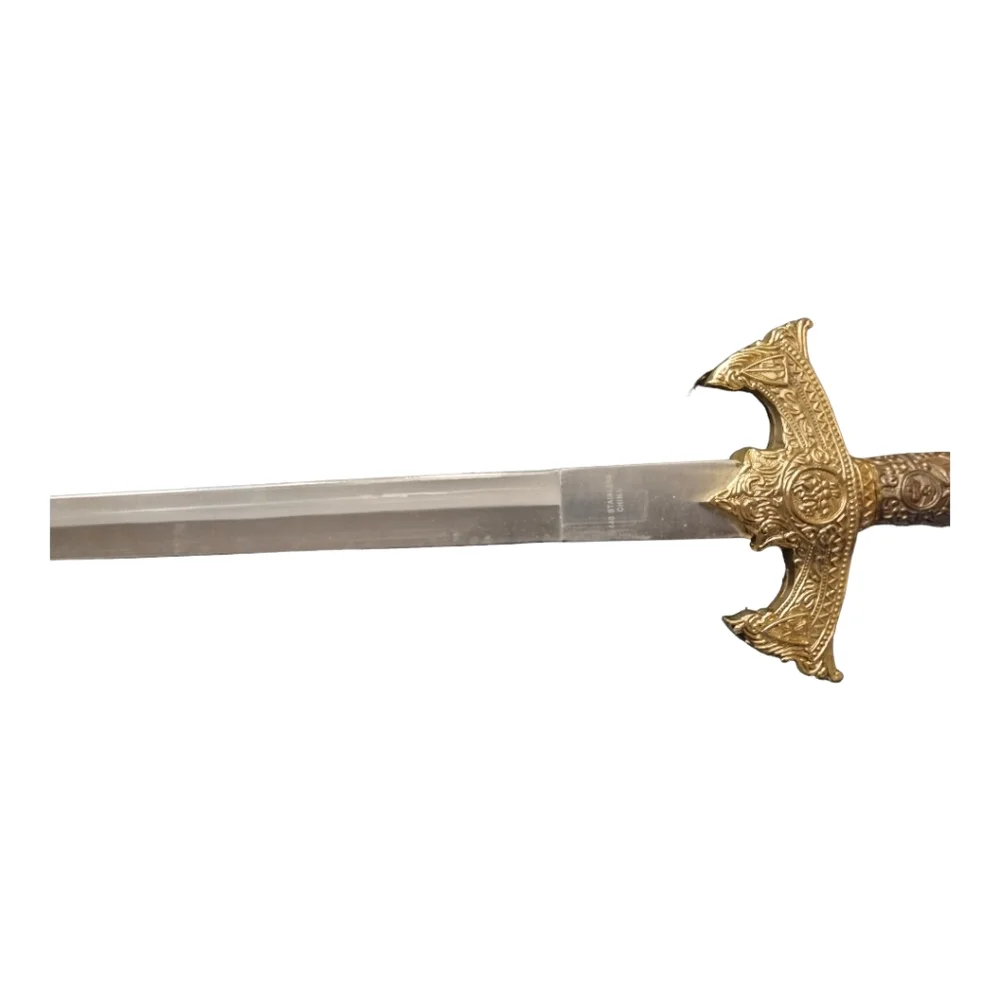 Decorative Sword and Sheath Copper & Stainless Steel w/ Chain for Wall Mounting - Picture 11 of 12